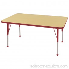 ECR4Kids 30 x 48 Rectangle Everyday T-Mold Adjustable Activity Table, Multiple Colors/Types 565352700